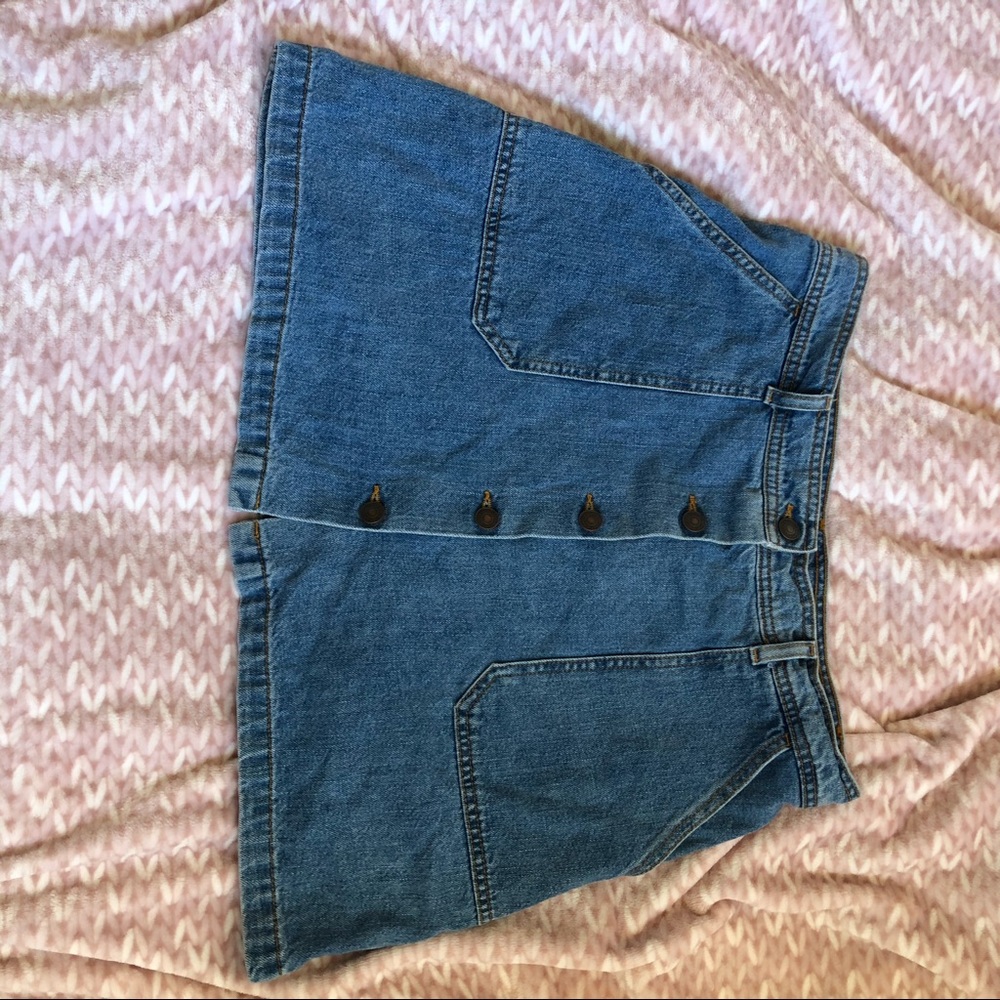Zara button down jean skirt.